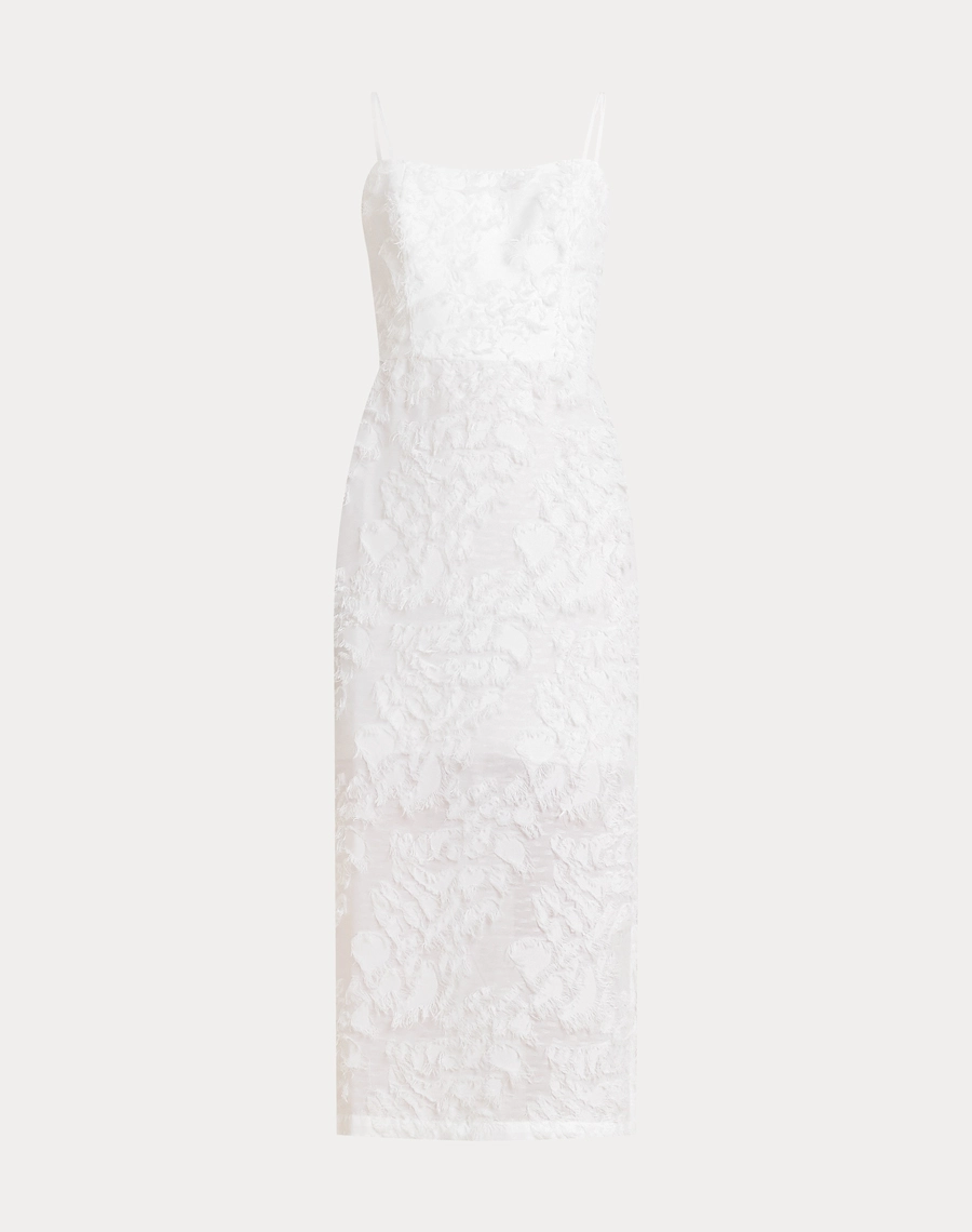 O Vestido Midi Sienna é confeccionado em Jacquard, tecido elegante e texturizado, conhecido pelo relevo suave que adiciona volume e sofisticação. 
